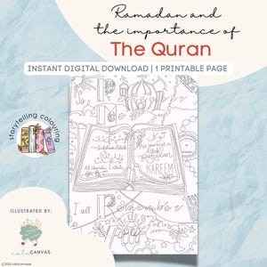 Quran Coloring Page, Muslim kids activity, Ramadan Gifts, home school activity, Islamic education, Quran Art, Social Emotional Learning, SEL