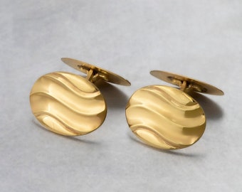 Vintage - New - Unique - Gorgeous classic cufflinks made of Alpacca with 18 kt gold plating
