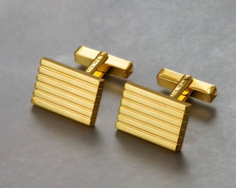 Boutons De Manchettes Vintage Métal Argenté Et Doré - Style Années 70 - Occasion En Très Bel État