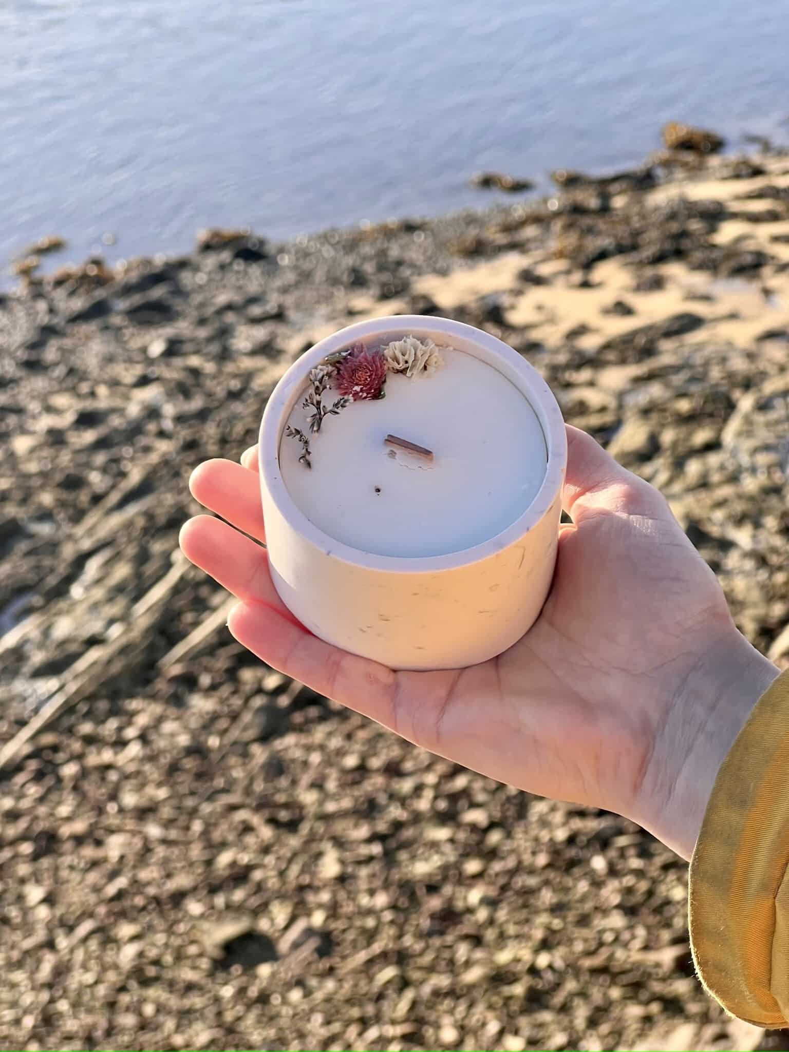 Bougies Écologiques | Bougie en Pot Minéral - L'élégante Mini Fait Main Bretagne