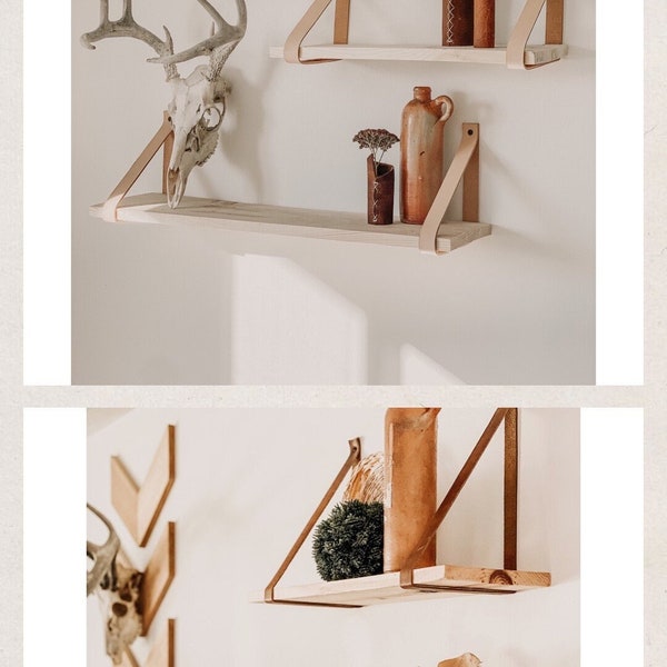Leather Strap Shelf Etsy
