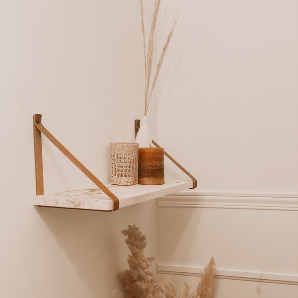 Leather Strap Shelf Etsy