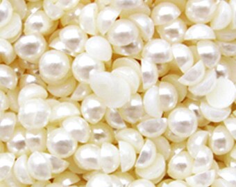 5000 pieces Cream 6mm flat back resin Pearl Cabochons
