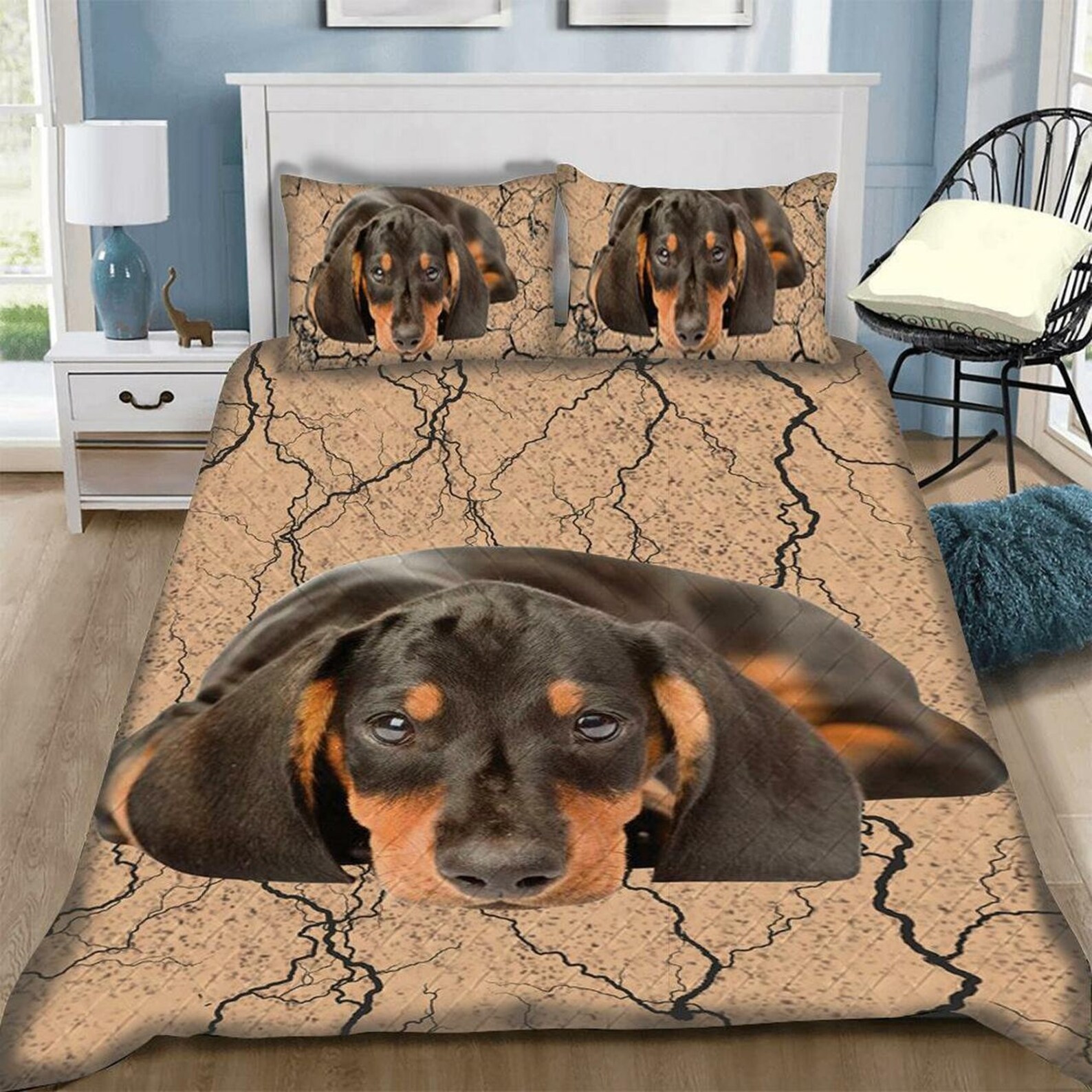 Custom Bedding Dachshund Dog 3D Bedding Set 3pcs Dachshund Etsy