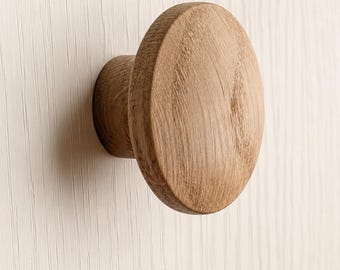 Solid Oak Cabinet Knob – Arc Design – Wooden Kitchen Cupboard Knob – Handmade in UK – Oak Drawer Knob – Custom Sizes
