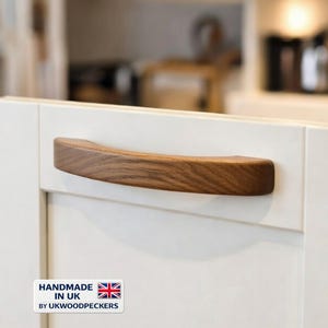 Solid Oak Cabinet Handles, Wooden Drawer Pulls, Kitchen Cupboard Hardware, Modern Scandinavian Style, Handmade UK