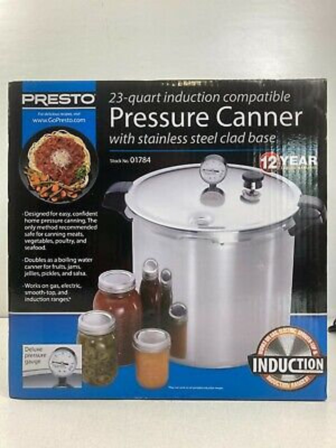 25 Quart Pressure Canner Cooker - Digital Gauge Induction Compatible 13 PSI