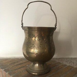 Antique brass jar engraved Decoration