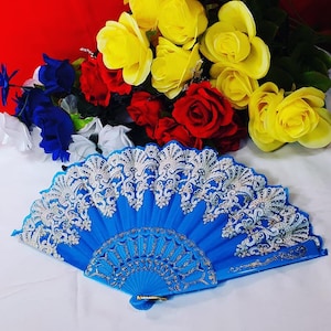 Hand Fans Rose Flower