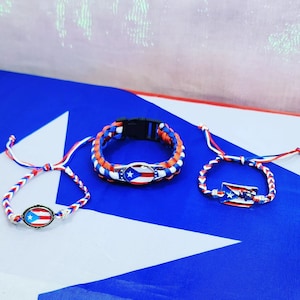 Braided Puerto Rico Flag Bracelets