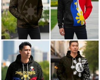Sudadera con capucha con la bandera filipina Pinoy (talla Filipinas)