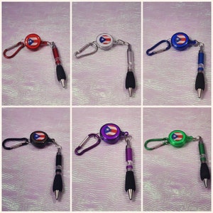Puerto Rico Flag 4 inch Black pen keychain