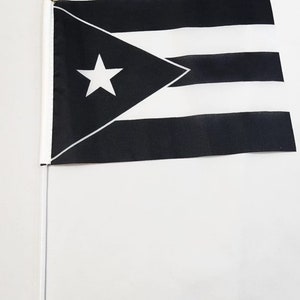 &quot;Schwarz & Weiß &quot;&quot;Puerto Rico&quot;&quot; 23X16,5 Handfahne.&quot;