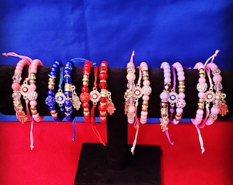 Hamsa Hand Evil Eye Stackable Bracelets