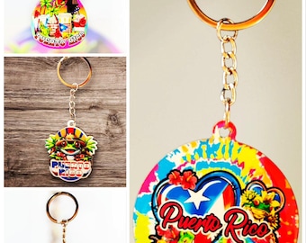 Double Sided Puerto Rico Key Chain