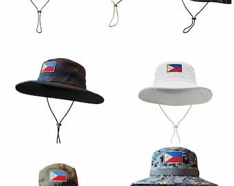 Philippine Flag Embroidery Patch Bucket Hat