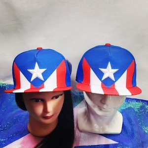 Puerto Rico Flag Embroidered Star Basketball Cap