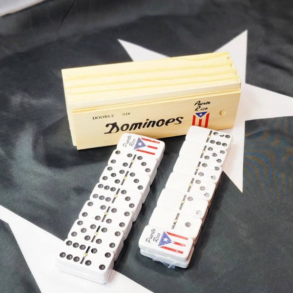 Puerto Rico Flag Dominoes Double Six