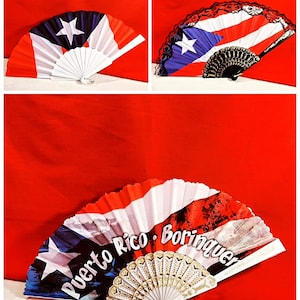 Puerto Rico Flag Hand fan (9 inches tall)