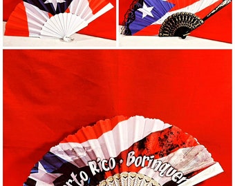 Puerto Rico Flag Hand fan (9 inches tall)