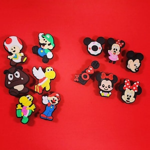 6-Pack Mario & Disney Shoe Croc Charms