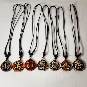 Double-sided Taino Symbols Adjustable Necklaces
