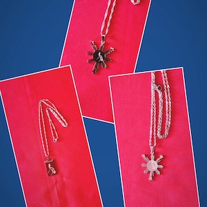 Collar de acero inoxidable con el sol de Filipinas y el mapa de Filipinas &quot;Kwintas&quot;