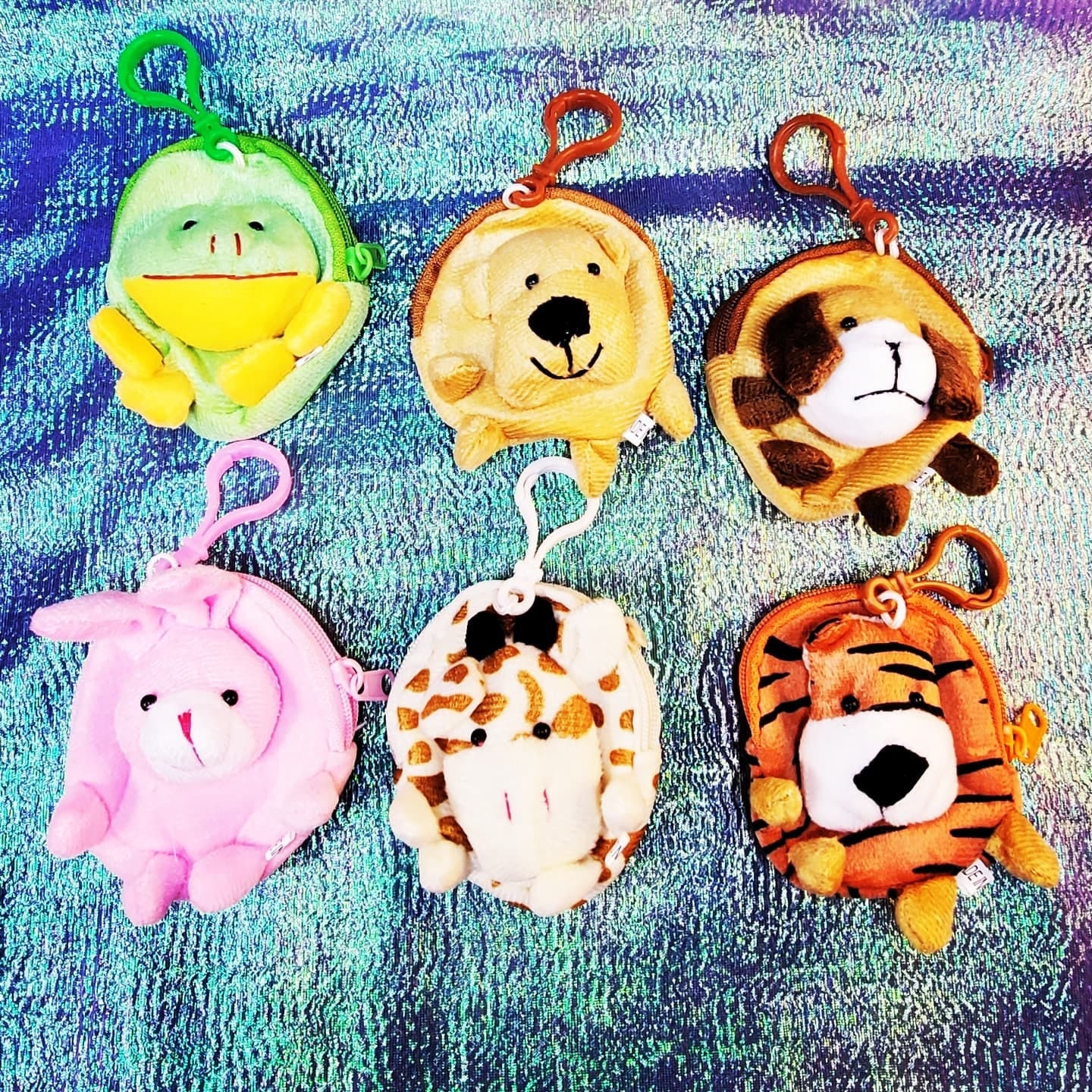 iSuperb 4PK Plush Coin Purse Cute Animal Change Purse Wallet Purse Bag with  Zipper