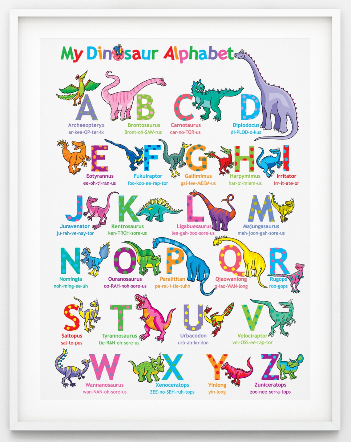 dinosaur with letter a