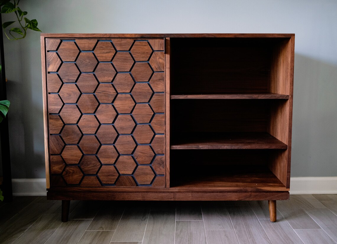 Mid Century Modern Coffee Bar / Console Table / Entry Table Etsy