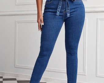 cinched waist jeans