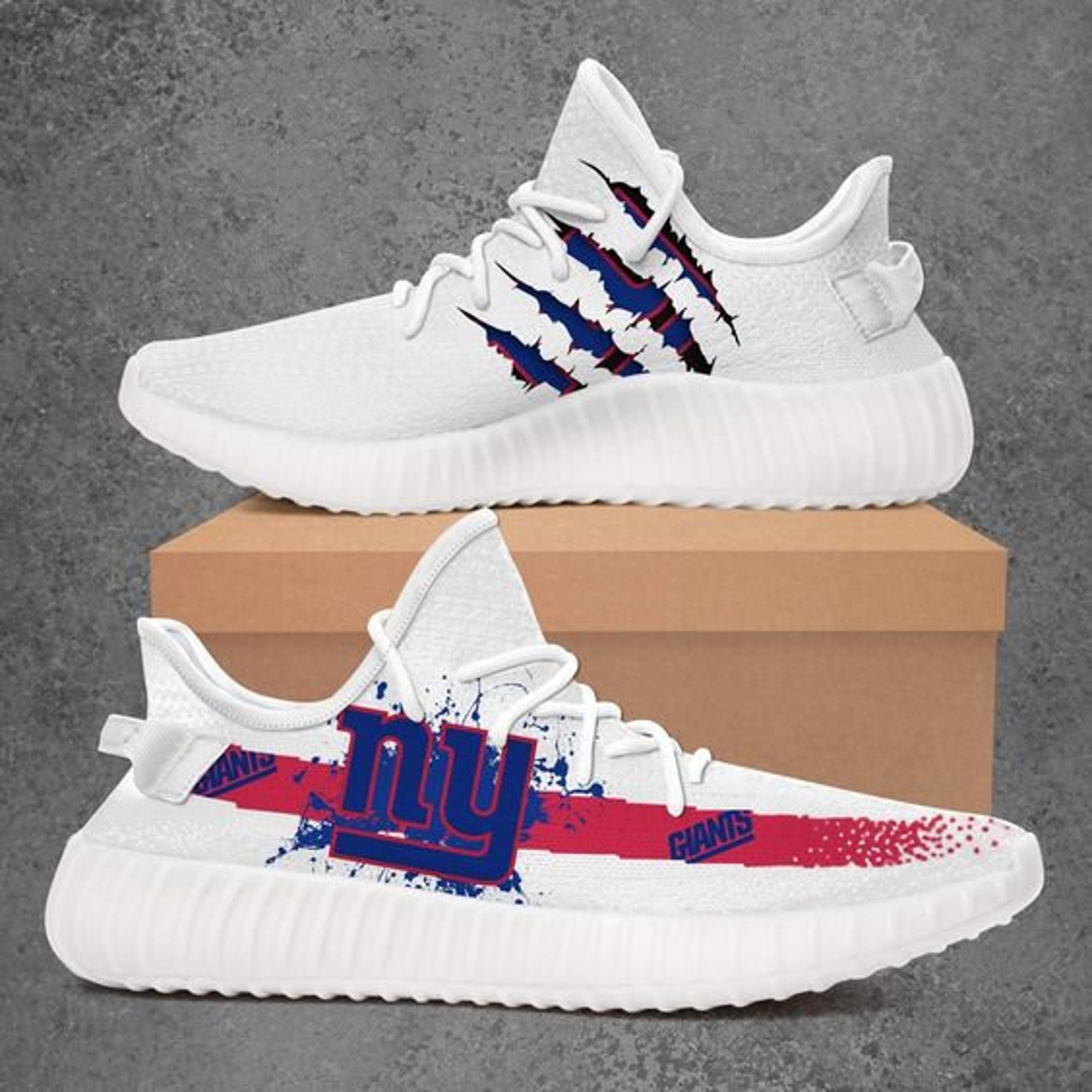 New York Giants Team Custom Yeezy Fan Shoes Modern Shoes Etsy