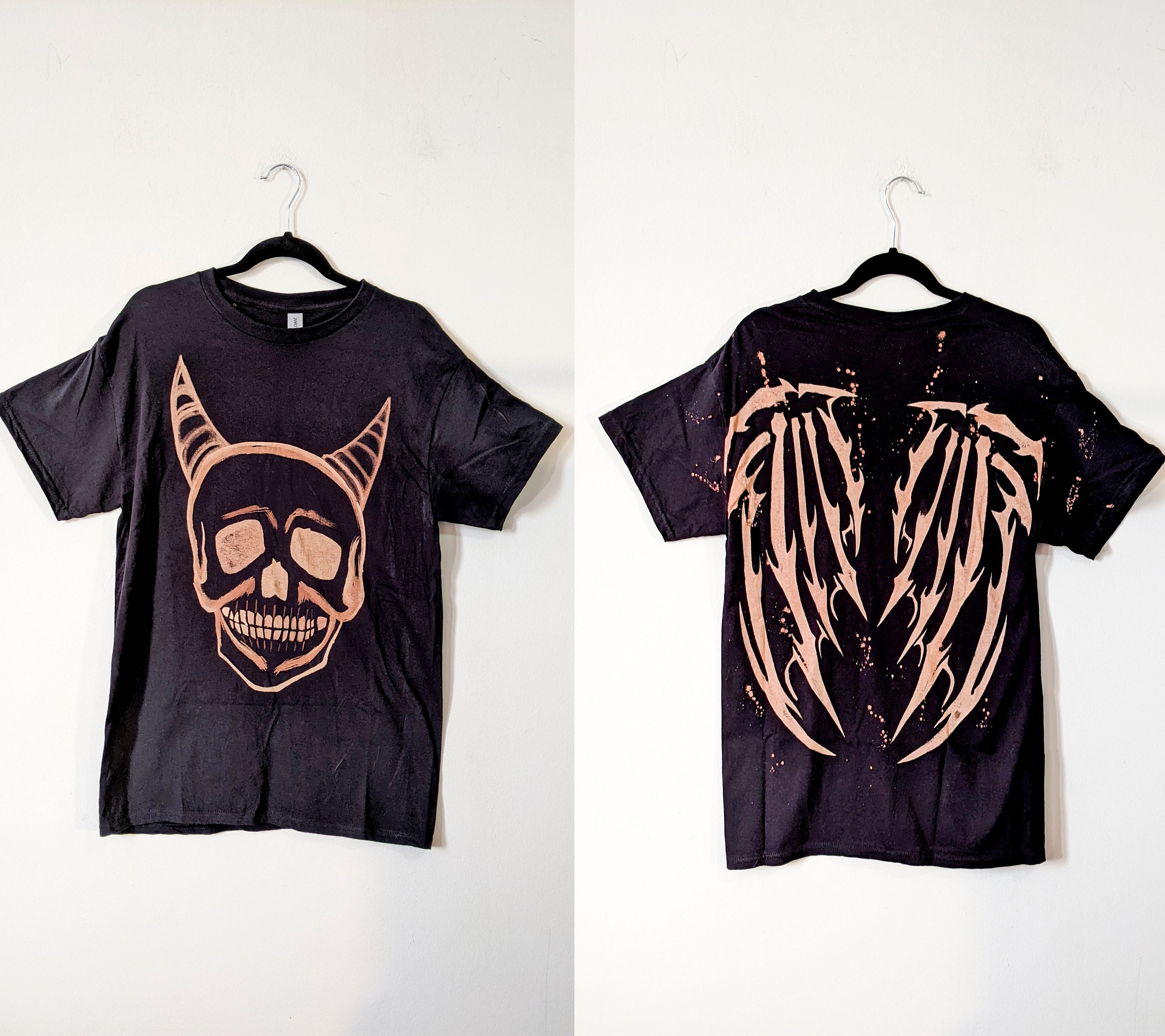 Skull Bleached Devil Shirt - Etsy