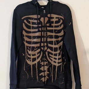 Skeleton Bleach Zip Hoodie