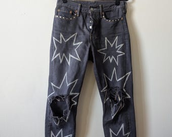 Levi Jeans med specialdesignat glittrigt stjärnmönster