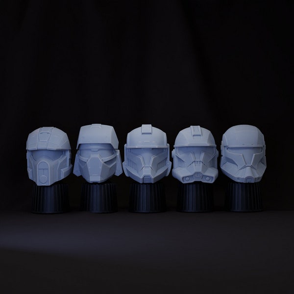 Clone Trooper Spartan Helmets -- Halo / Star Wars Mashup (1:12 Scale) Black Series