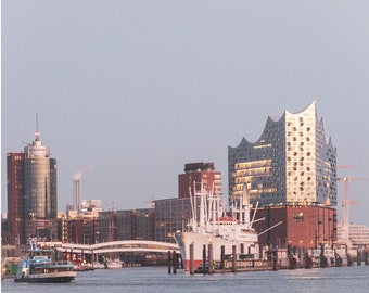 Hamburg Postkarte: Elbphilharmonie, Hamburger Hafen