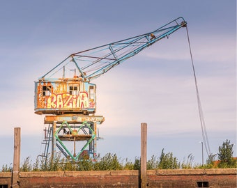 Hamburg Postkarte: Kran im Billhafen, Hamburger Hafen