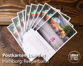 Set of 10 Hamburg Postcards: Reeperbahn, St. Pauli