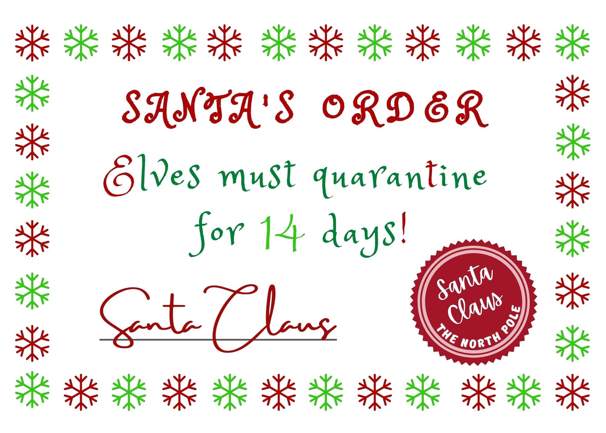 PRINTABLE Elf Quarantine Kit Healthy Elf Certificate Etsy