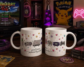 Good Times, Powered by Pixels I Kawaii Retro Gaming Tasse I Gamer Tasse I Retro I Back to the 2000er
