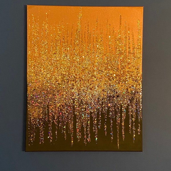 Glitter Painting on Canvas Etsy