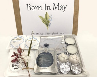 May Birthday Gift Box, Birth Flower Letterbox, Spa Letterbox