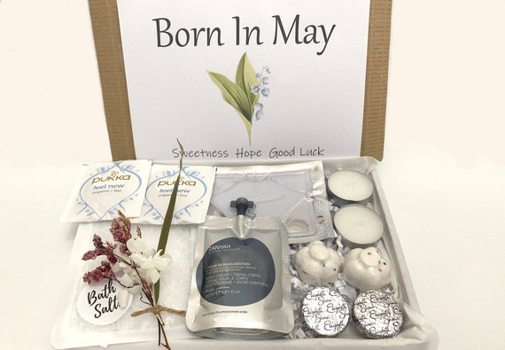 May Birthday Gift Box for Her, May Birth Flower Gift, Born in May Birthday Month Gift, May Birthday Present, Spa Birthday LetterBox UK