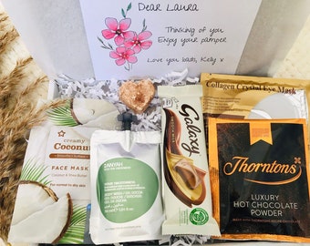Caja de regalo de chocolates para mimarse, cesta de autocuidado para enviar por correo