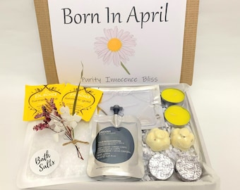 April Birthday Gift for Her - Daisy Birth Flower Spa Letterbox Pamper Hamper