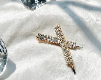 Rhinestone baguette Bobby pin