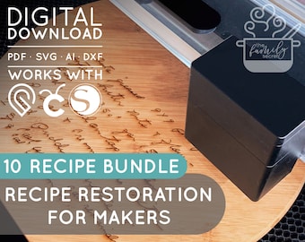 Recipe Restoration for Makers | DIGITAL DOWNLOAD | Glowforge | Silhouette | Cricut | Recipe Tracing | Laser Engraved | Housewarming Presents