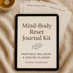 Mind-Body Reset Journal Kit | Printable Self-Care Planner PDF | Cycle, Mood, & Habit Tracker for Women | Healing Journal Digital Download