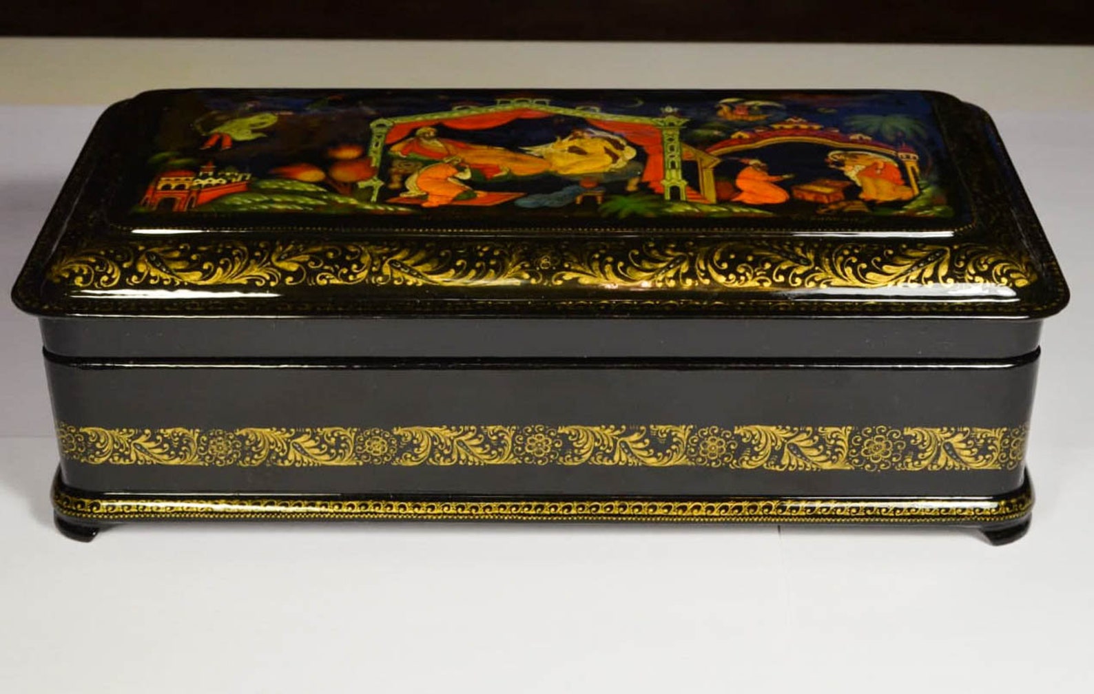 Russian Lacquer box style palekh. Hand painted Box Etsy